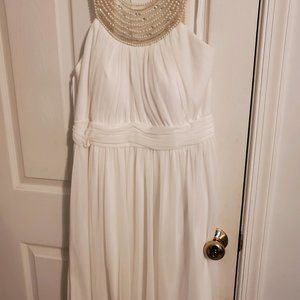 David's Bridal Venetian Style Beaded prom/formal/wedding White Dress